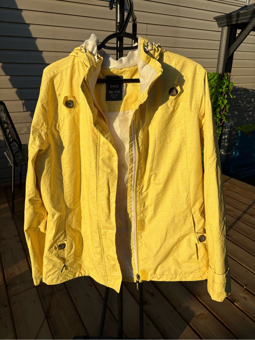 XXL Lightweight Yellow Women's Hooded Jacket -